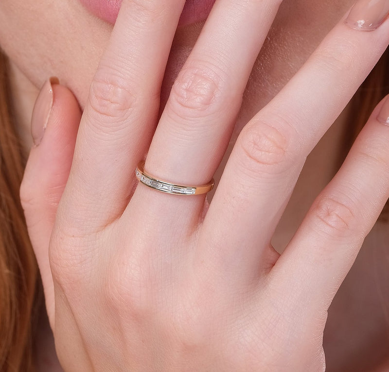 ethically sourced diamond half eternity ring