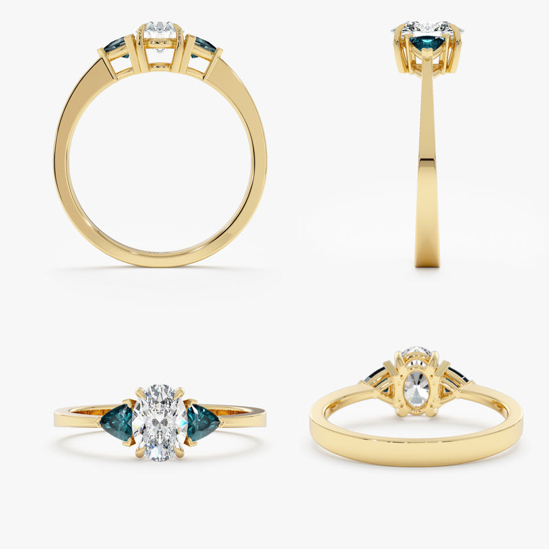 ethically sourced natural gems on solid gold band