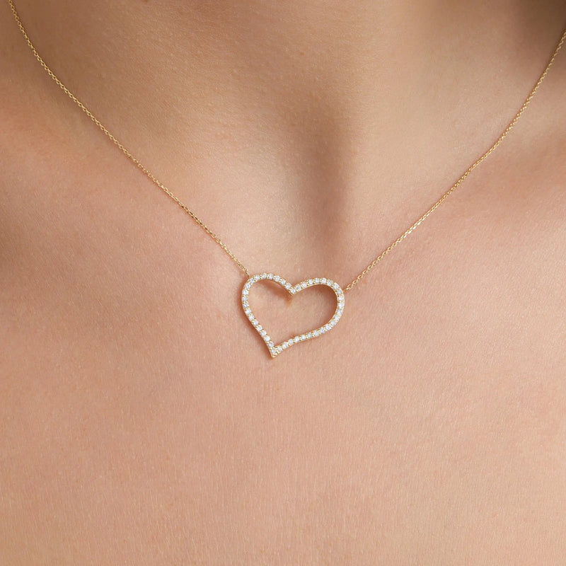 Dainty Open Heart Necklace, Norma