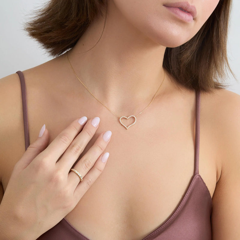 Dainty Open Heart Necklace, Norma