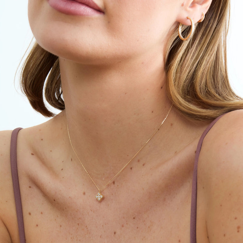 Dainty Diamond Clover Necklace, Giuliana