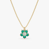 natural emerald diamond flower necklace