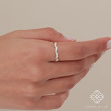 minimalistic design half eternity ring