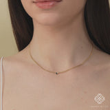 handcrafted 14k solid gold cuban chain necklace with natural black diamond