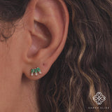 Baguette Emerald Diamond Earrings, Sadie