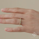 solid 18k gold ring with april birthstone diamonds