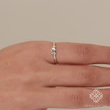 petite april birthstone diamond band