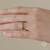ethically sourced peridot stone signet band