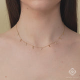 elegant mini gold bar necklace choker for her