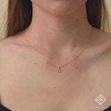 diamond paved wishbone necklace for her