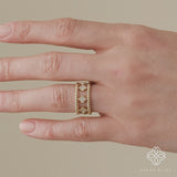 dainty clover ring in solid gold