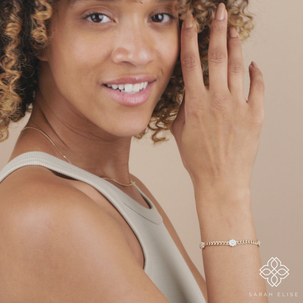 ethically sourced genuine diamond flowers on cuban chain