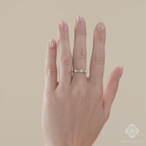 june birthstone pearl ring with diamonds in 14k solid gold