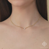 april stone single diamond bezel cuban chain necklace in solid gold 