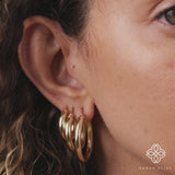 Thick Solid Gold Hoop Earrings, Brianna