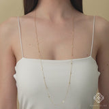 long diamond by the yard necklace in solid gold for her