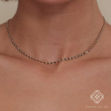 ethically sourced dainty natural black diamond layering necklace