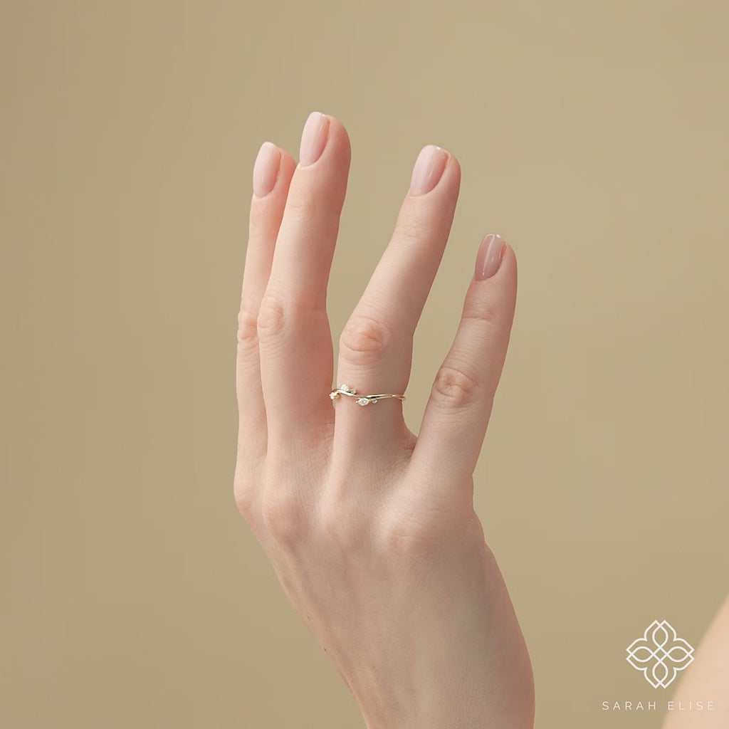 minimalistic gold ring with april birthstone