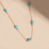 Turquoise Bead Station Necklace, Tilda