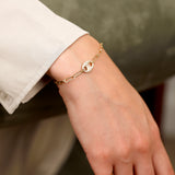 solid gold pave diamond piggy nose bracelet