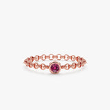 rose gold pink gem link ring