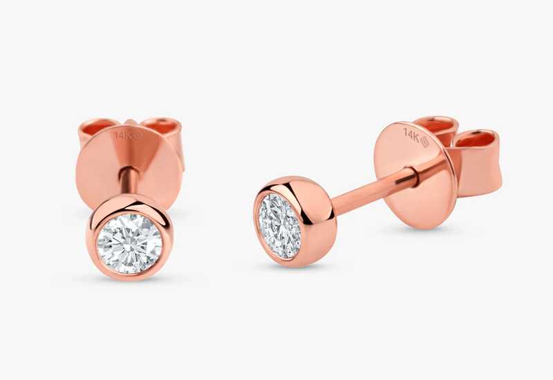 rose gold natural sapphire stud earrings