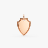 Solid Gold Shield Necklace, Ru