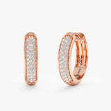 rose gold diamond huggie hoops