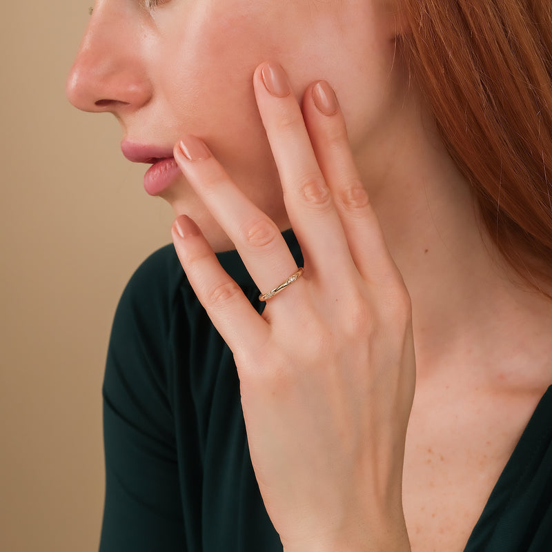 Distance Diamond Cluster Ring