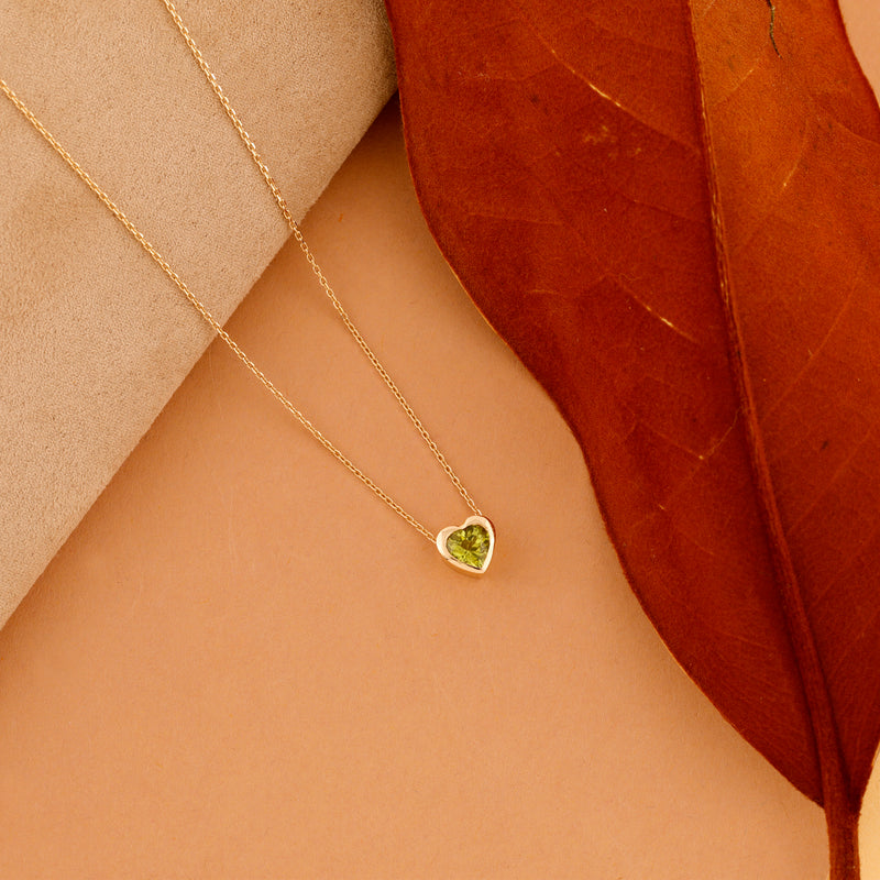 Simplistic Dainty Peridot Heart