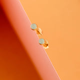 solid gold Natural Opal Stud earrings with birthstone
