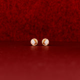 Handmade Natural Diamond Gold Studs with pear cut 