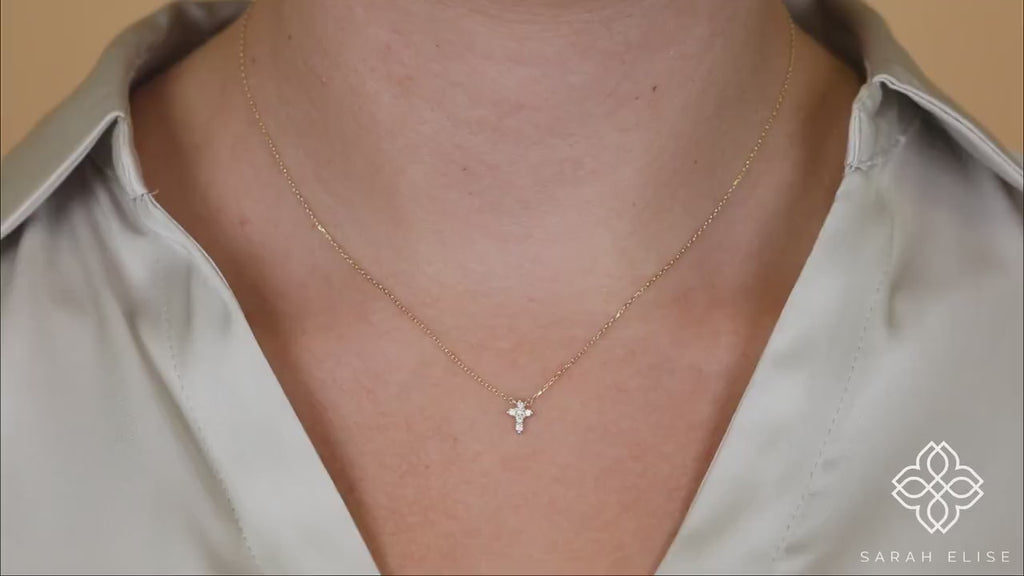 Mini Diamond Cross Necklace