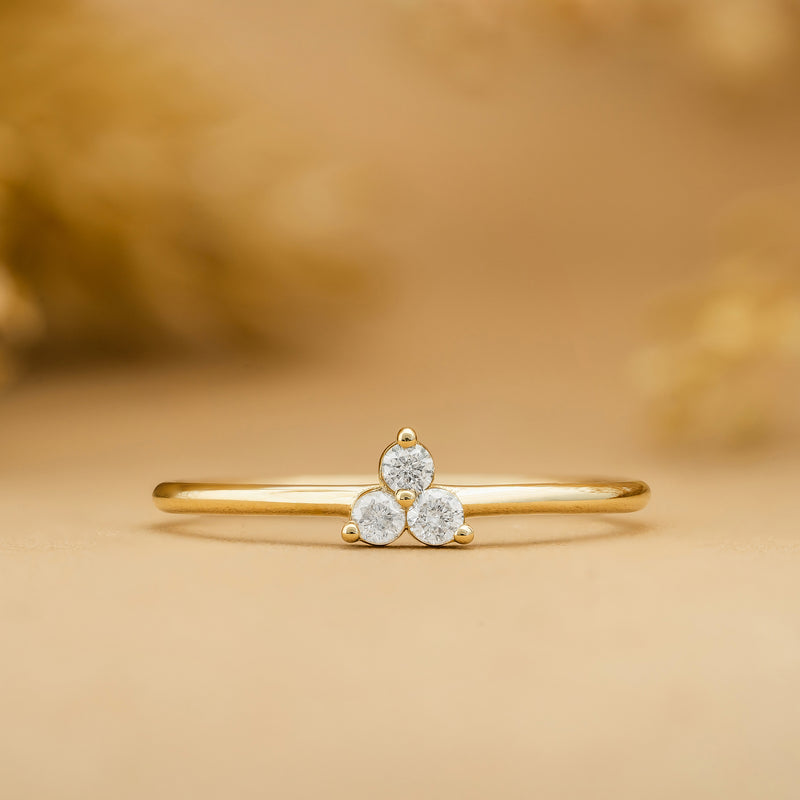 Three Diamond Gold Ring