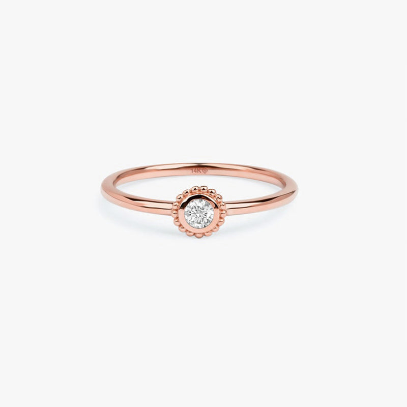 Rose Gold White Sapphire Ring