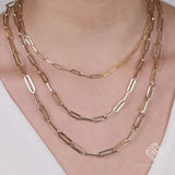 Solid Gold Paperclip Chains in Different Sizes