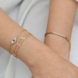  Gold Diamond Sapphire Lucky Eye Bracelet