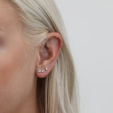 Handmade Diamond Gold triple Star stud Earrings