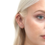 dainty solid Gold Diamond Flower Earring studs for her