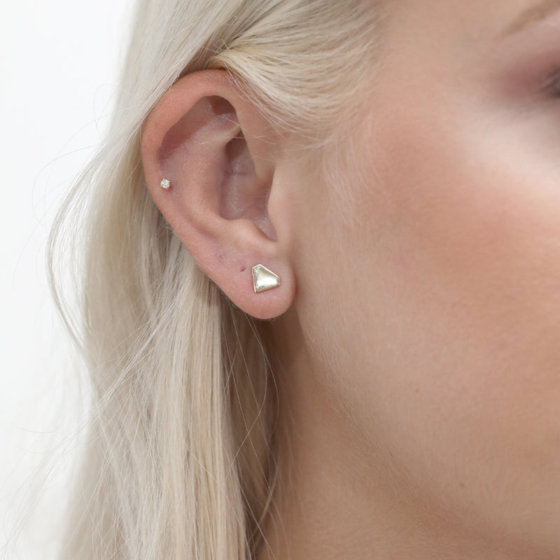 dainty Diamond Shaped Earrings in solid gold