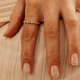 Minimalist Beaded Diamond Ring