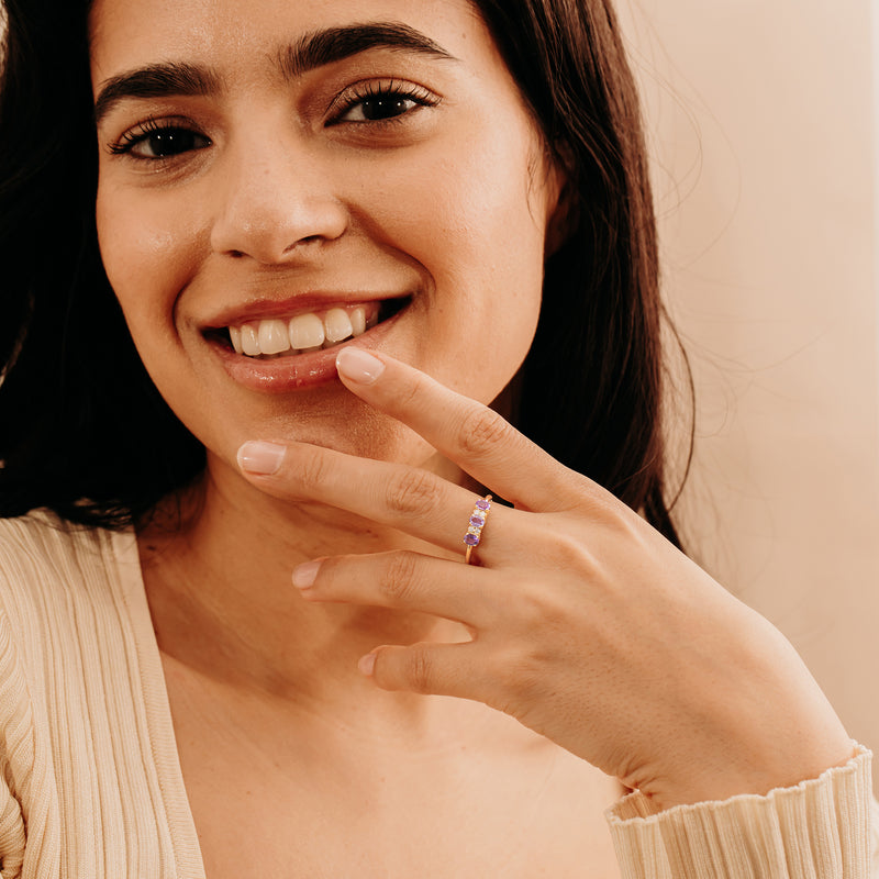 Amethyst and Diamond Statement Ring