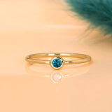 Blue Diamond Bezel Ring