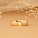 Brushed Gold Edge Wedding Band 4 mm