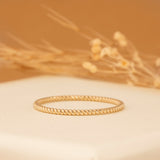 Solid Gold Beaded Wedding Band