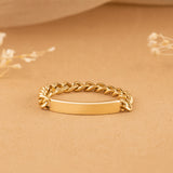 Engravable Cuban Chain Gold Ring