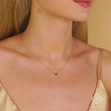 may birthstone Emerald heart necklace for a touch of timeless love and elegance.