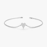 White Gold Diamond Heart Bracelet