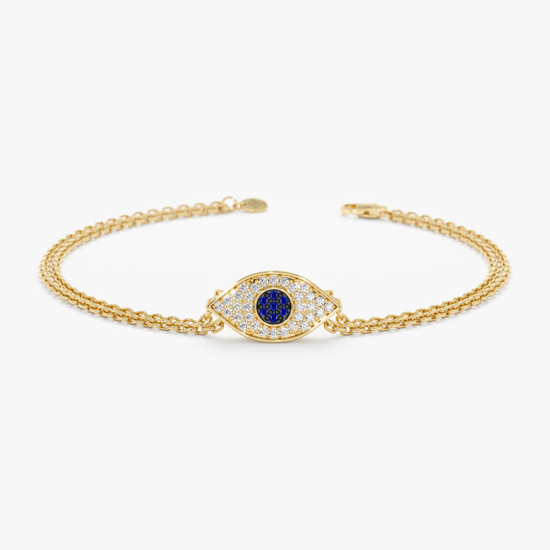 Diamond and Sapphire Evil Eye Bracelet