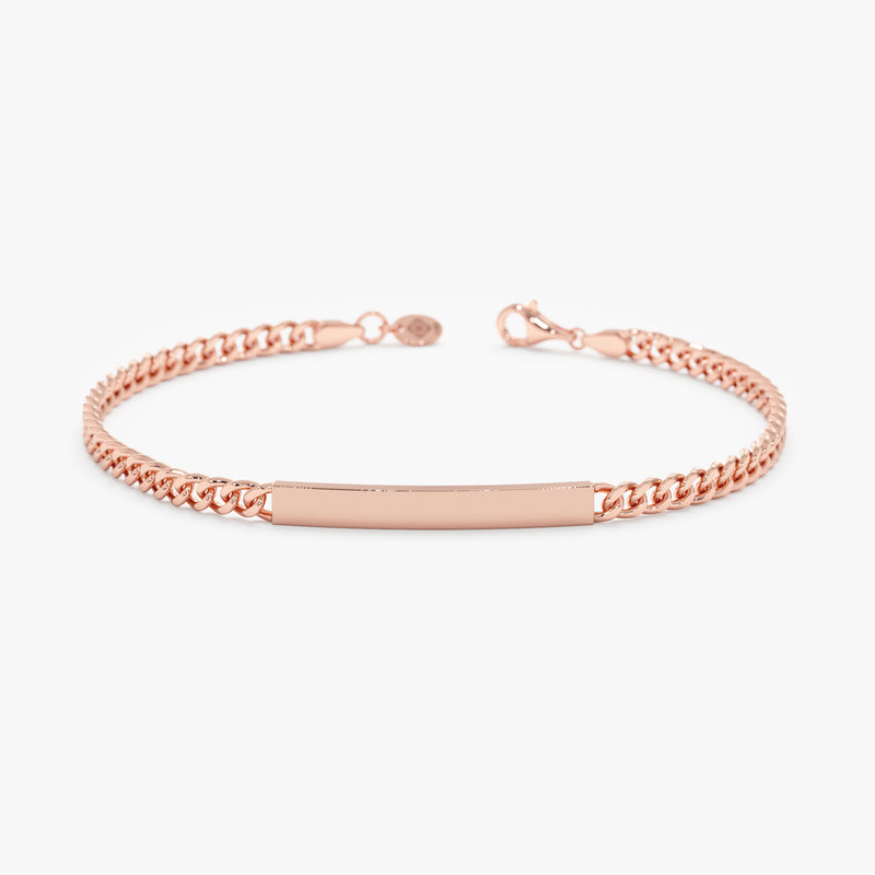 Rose Gold Cuban Chain Name Bracelet